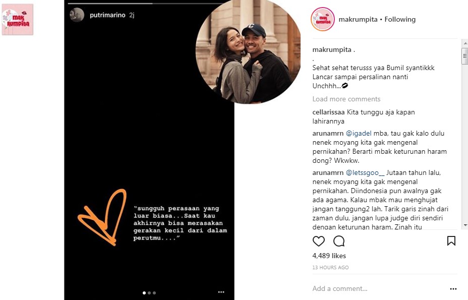 Curahan Hati Putri Marino Seputar Kehamilannya