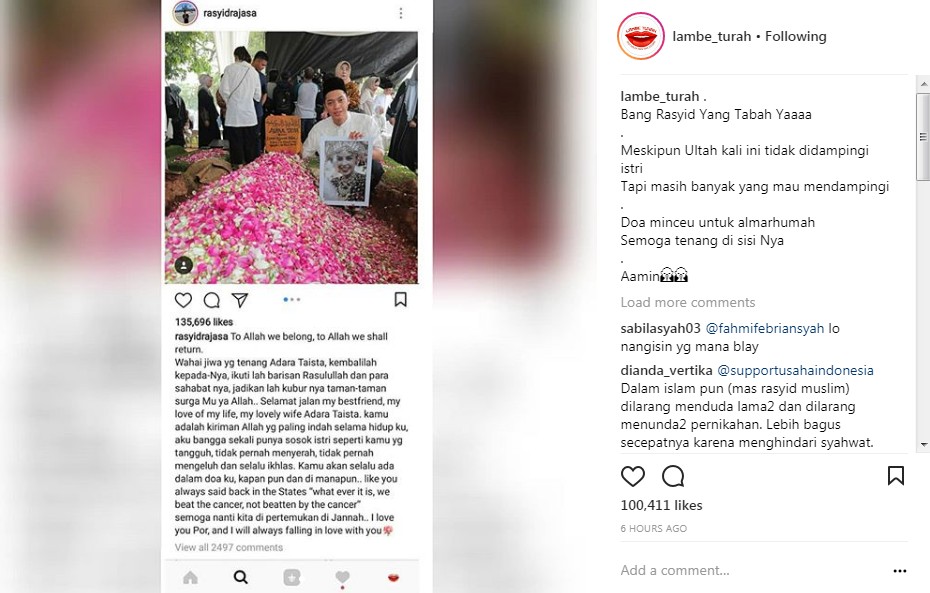 Curahan Pilu Rasyid Rajasa Pasca Istri Meninggal