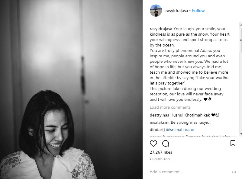 Curahan Hati Rasyid Rajasa Terkait Mendiang Adara Taista