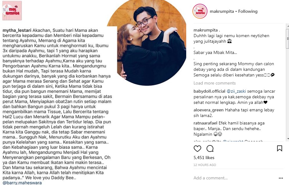 Ungkapan Mengharukan Mytha Lestari pada Calon Anak Terkait Suaminya