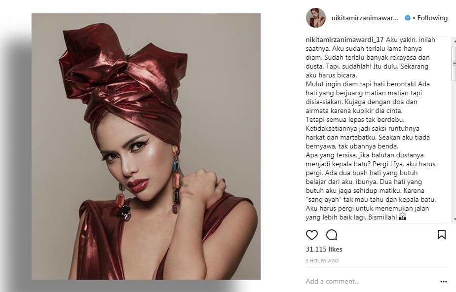 Misteri Curahan Galau Nikita Mirzani Hingga Isu Konflik Rumah Tangganya dengan Dipo Latief