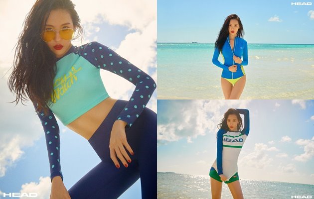 Sunmi Kenakan Koleksi Rash Guard Terbaru dari Head x Kirsh di Pemotretan Ini