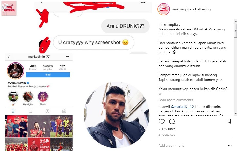 Pesepakbola yang Kirim Pesan Tak Senonoh pada Via Diduga Adalah Marko Simic