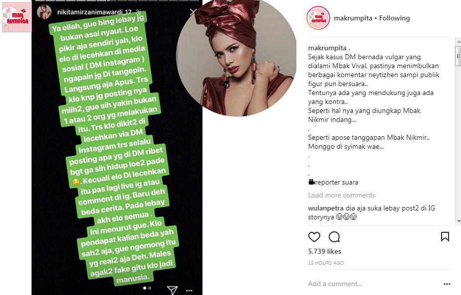 Tanggapan Nikita Mirzani Saat Dikritik Usai Sebut Via Vallen Lebay