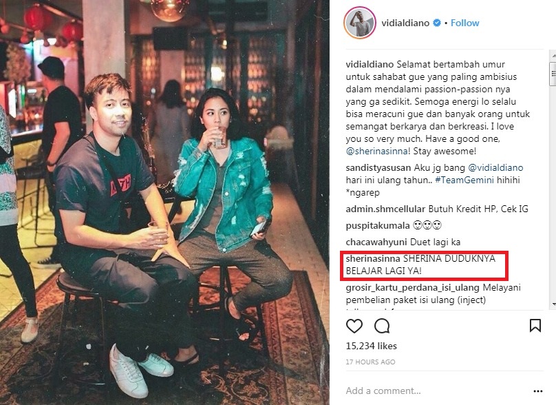 Tanggapan Sherina Munaf Saat Vidi Aldiano Ucapkan Selamat Ultah Padanya