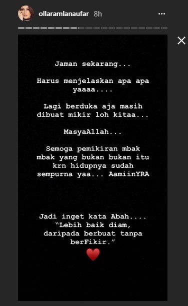 Olla Ramlan Menyayangkan Tindakan Netter yang Mengkritiknya Soal Tahlilan