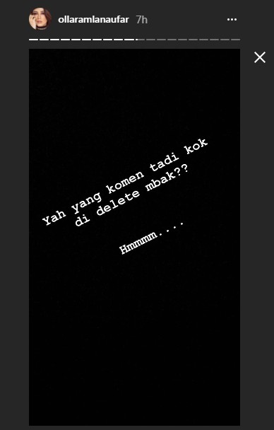 Komentar Jahat Dihapus, Begini Tanggapan Olla Ramlan