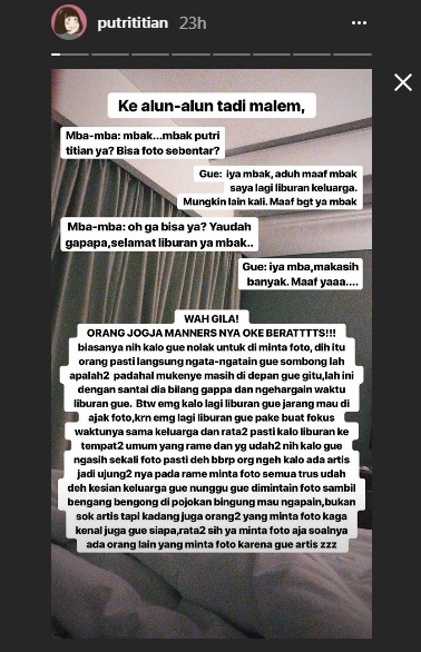 Curhat Putri Titian Soal Penggemar