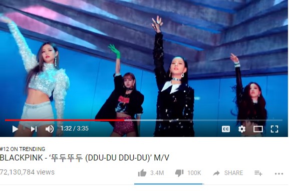 MV Black Pink ditonton 70 juta kali
