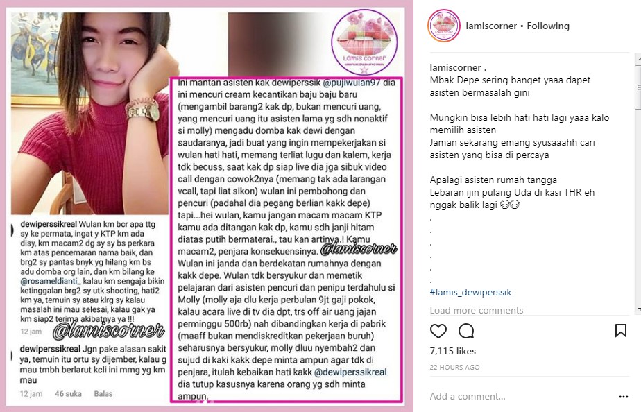 Dewi Persik Minta Mantan Asistennya Untuk Datang ke Rumah Keuarganya