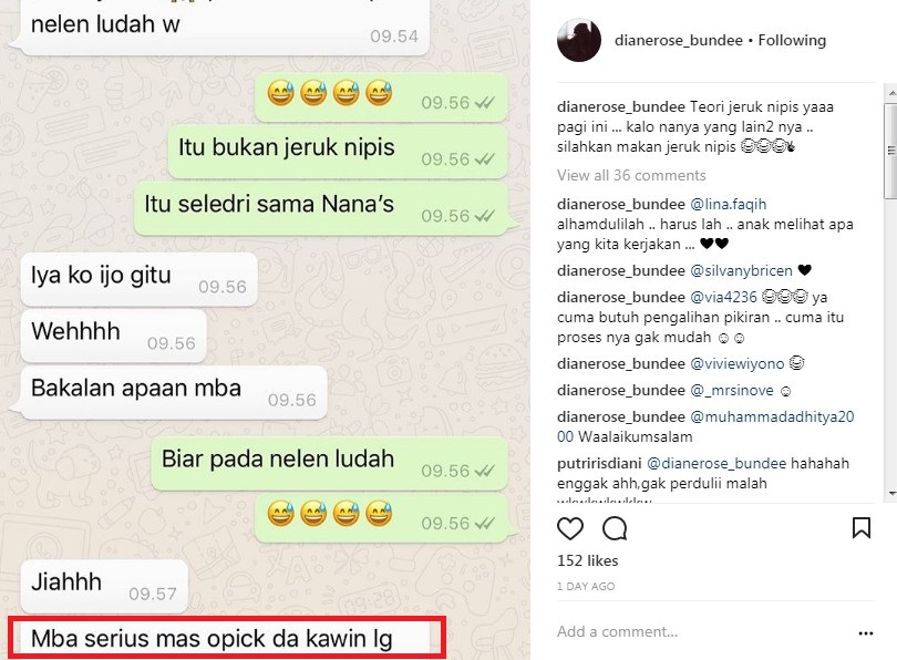 Tanggapan Dian Rositaningrum Soal Isu Pernikahan Opick