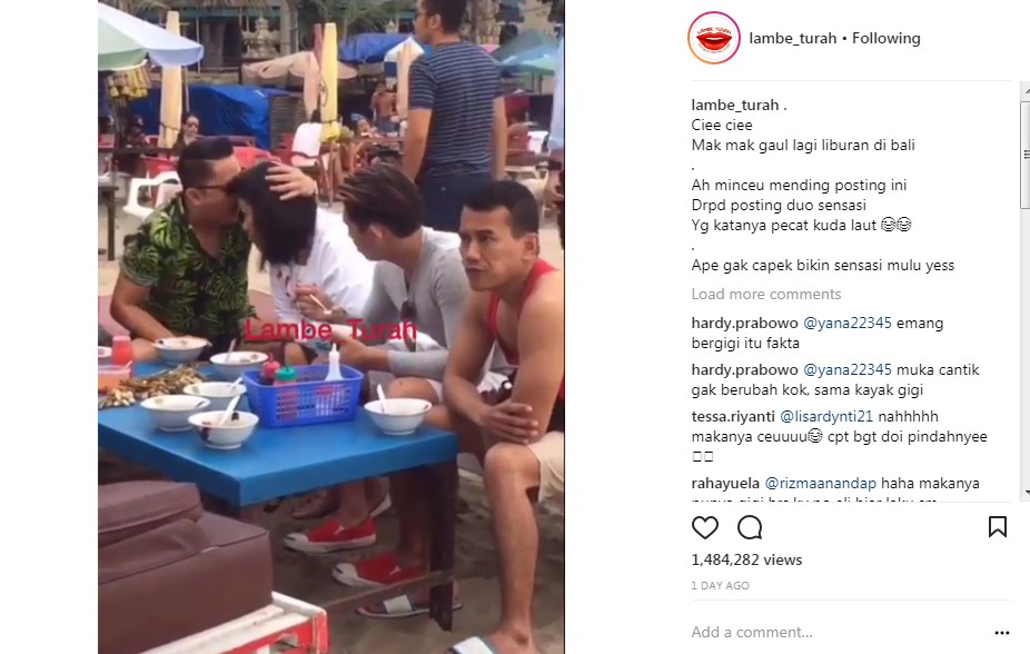 Pria Berkaca Mata Hitam Kecum Kening Ely Sugigi di Depan MAta Irfan Sbaztian