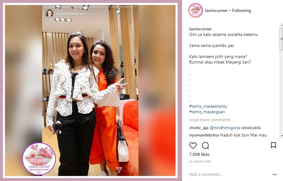 Maia Estianty Membagikan Potret Dirinya Bersama Mayangsari