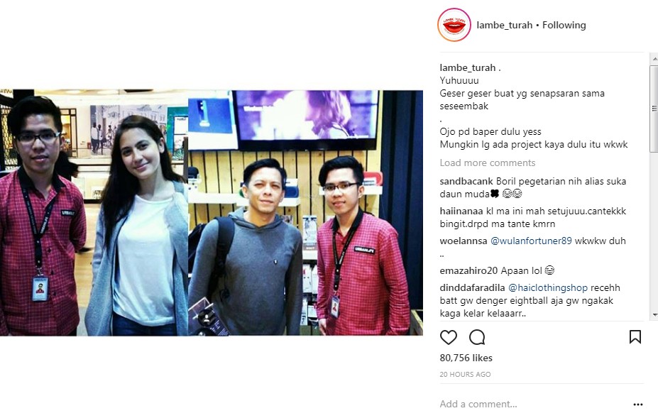 Ariel NOAH dan Pevita Pearce Pose dengan Orang yang Sama