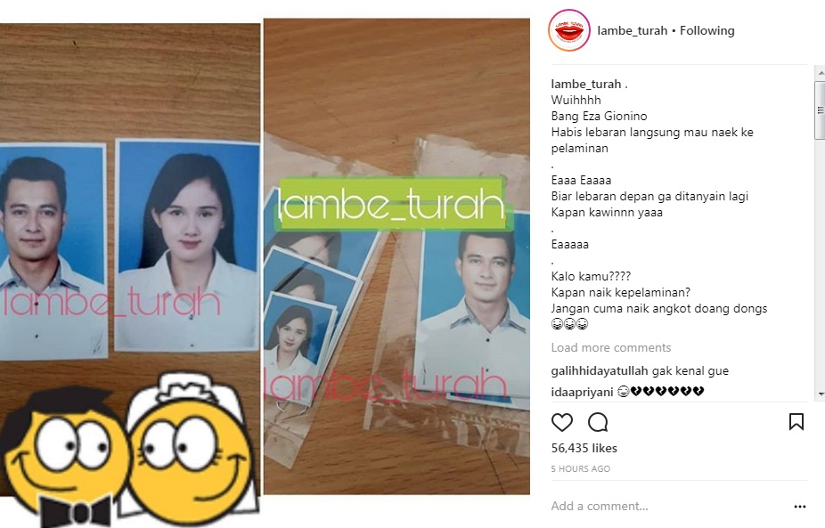 Kumpulan Foto Eza Gionino dan Kekasih Berlatar Belakang Biru