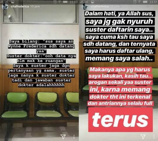 Curahan Hati Chacha Frederica Soal Perlakuan Suster Rumah Sakit