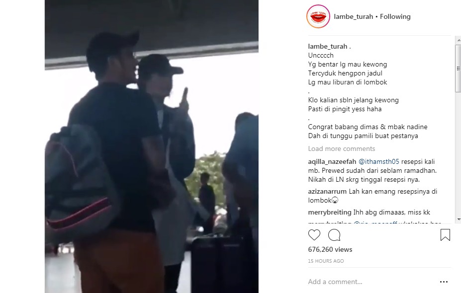Dimas Anggara dan Nadine Chandrawinata Disebut Pergi ke Lombok