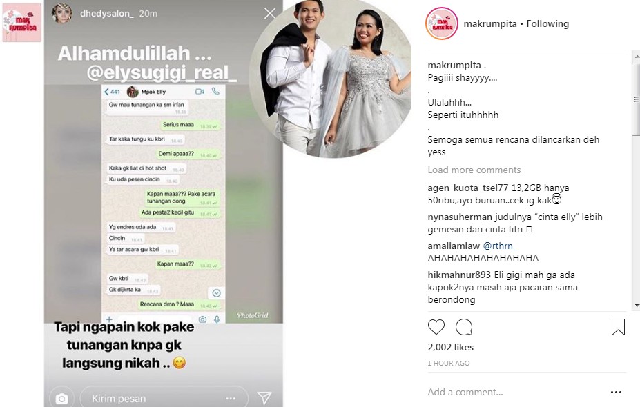 Kabar Ely Sugigi dan Irfan Sbaztian Segera Tunangan