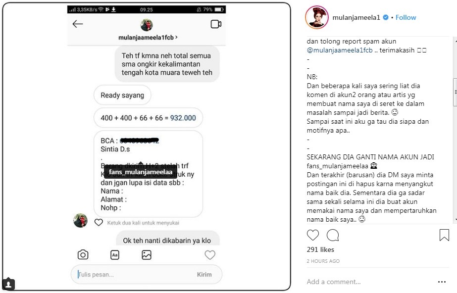 Mulan Jameela Tegaskan Tak Punya Akun Lain