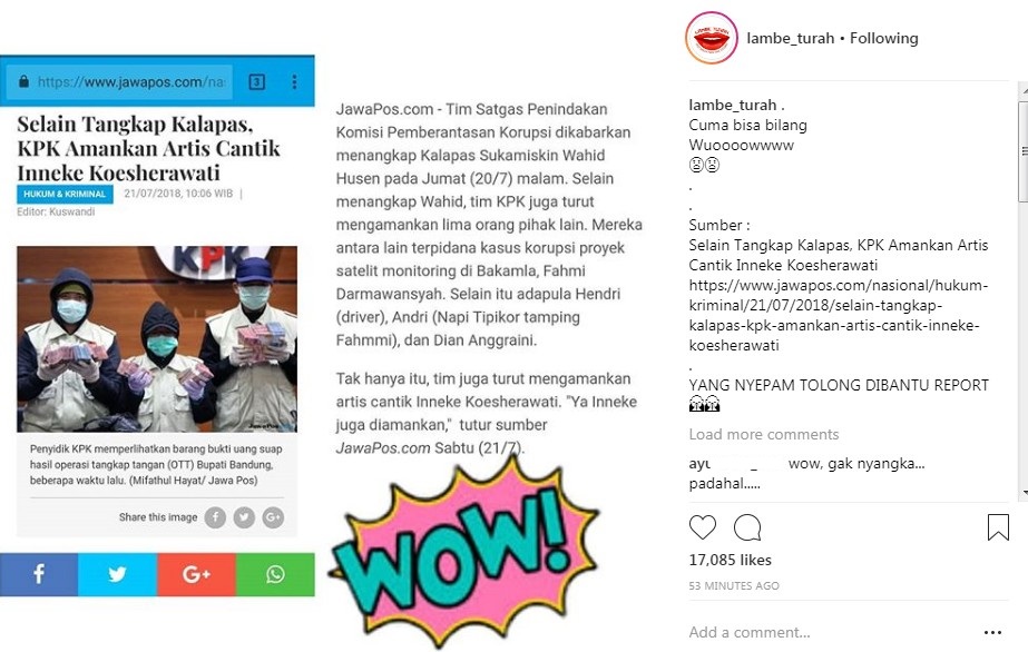 Artikel Penangkapan Inneke Koesherawati oleh KPK
