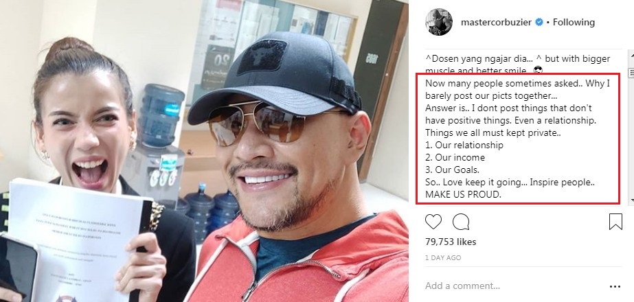 Klarifikasi Deddy Corbuzier Soal Pertanyaan Mengapa Ia Nyaris Tak Pernah Unggah Foto Bersama Kekasih