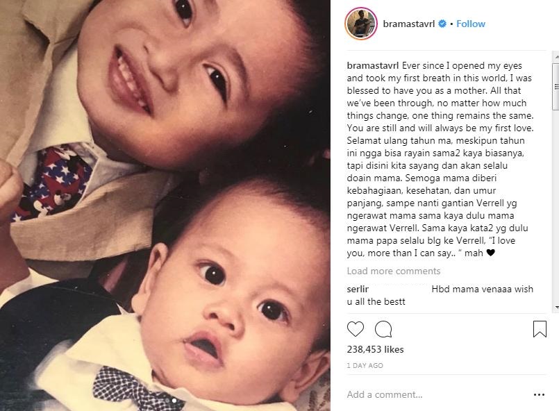 Foto Masa Lalu Verrell Bramasta dan Sang Adik