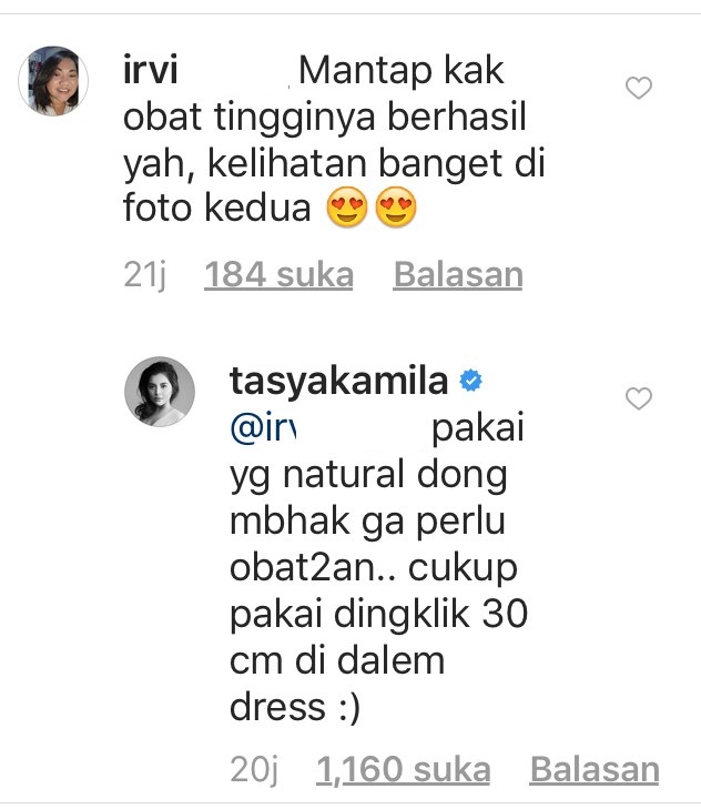 Tasya Kamila Beri Tanggapan Saat Disinggung Soal Obat Peninggi Badan