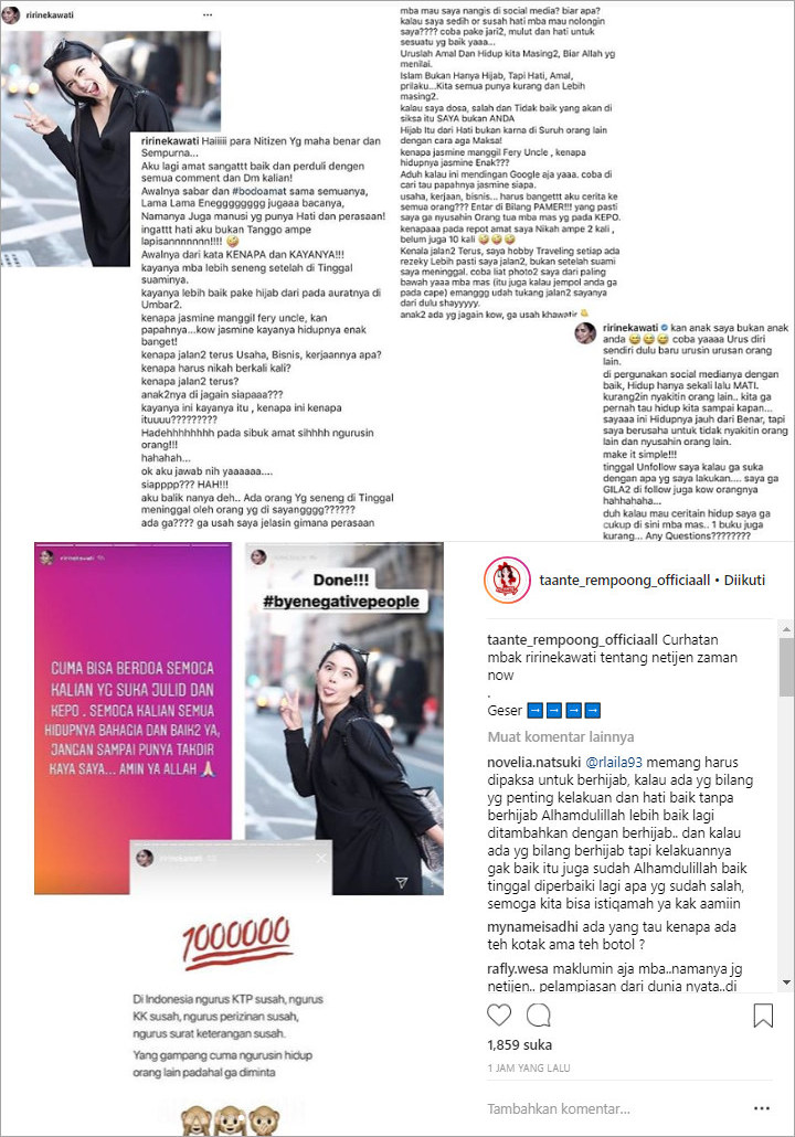 Ririn beri tamparan halus