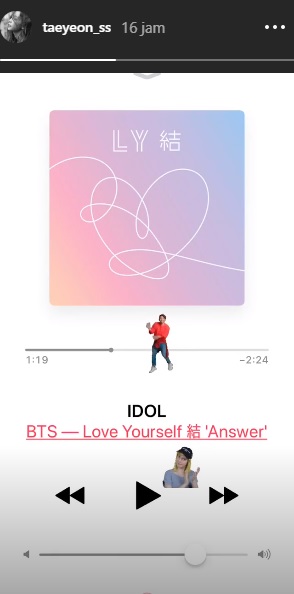 Tae Yeon SNSD Beri Dukungan ke \'IDOL\' BTS