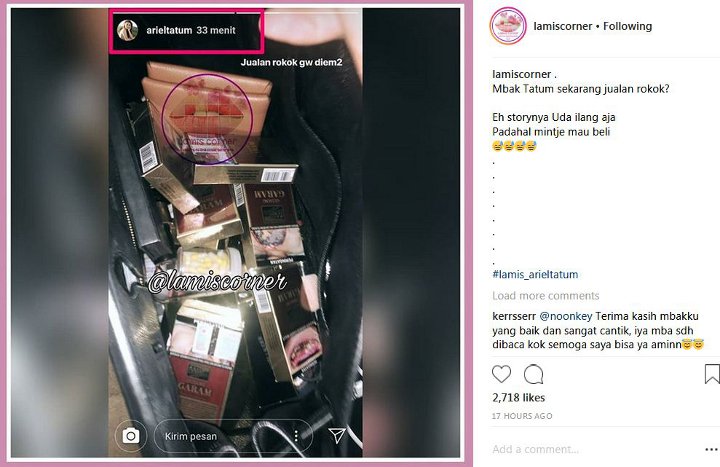 Ariel Tatum Pamer Rokok