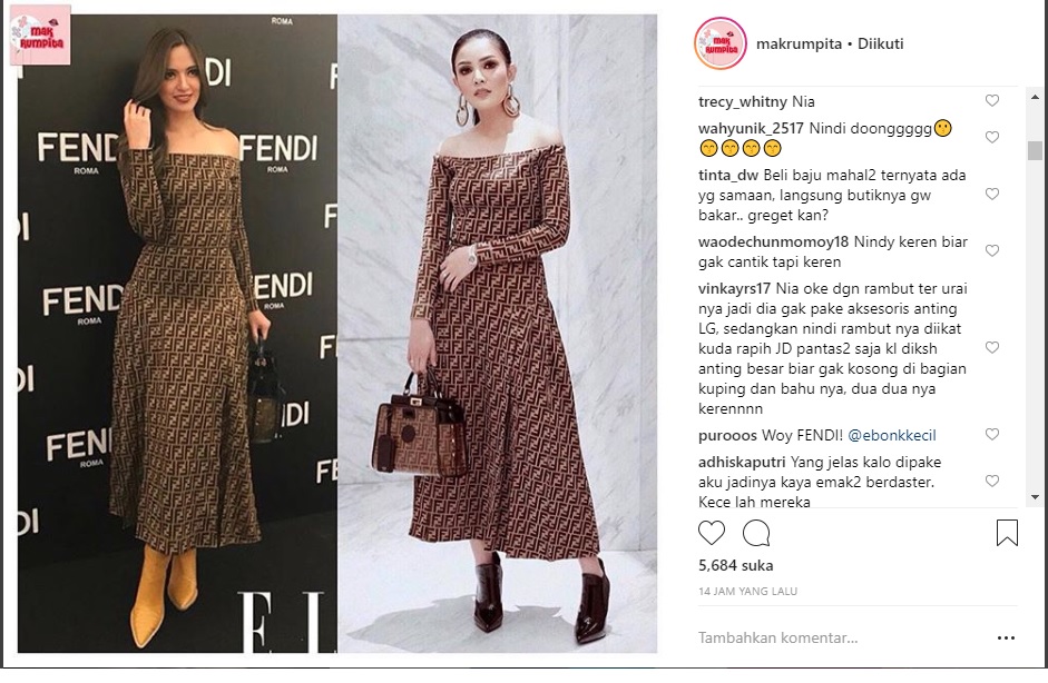 Nia Ramadhani dan Nindy Pakai Baju Kembar
