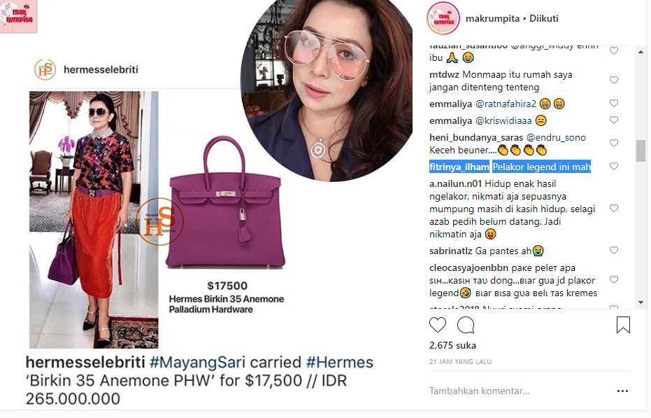 Mayangsari Tenteng Tas Branded