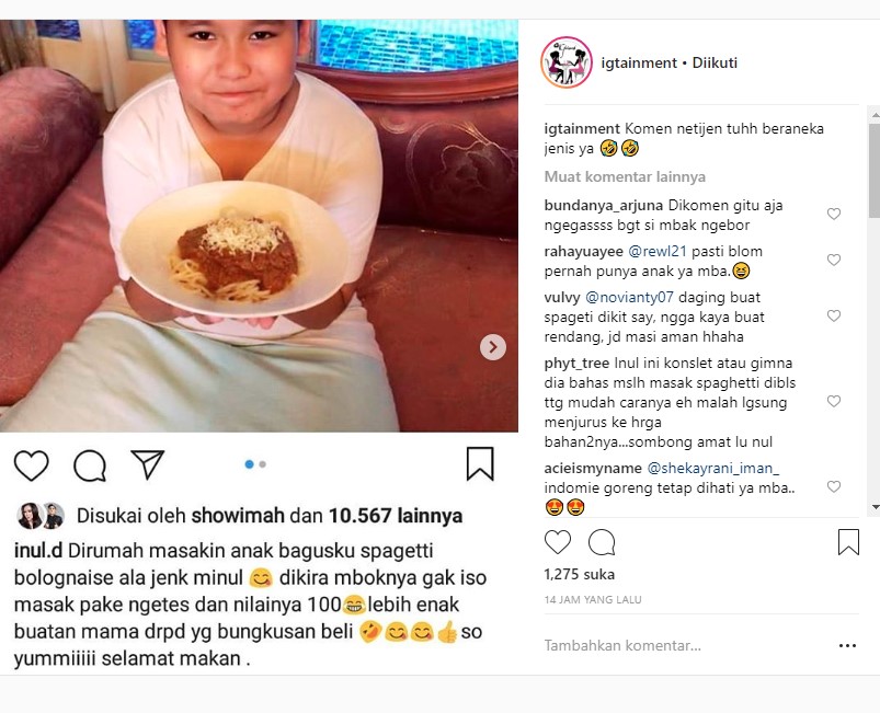 Inul Disemprot Netter Gara-Gara Masak Spageti