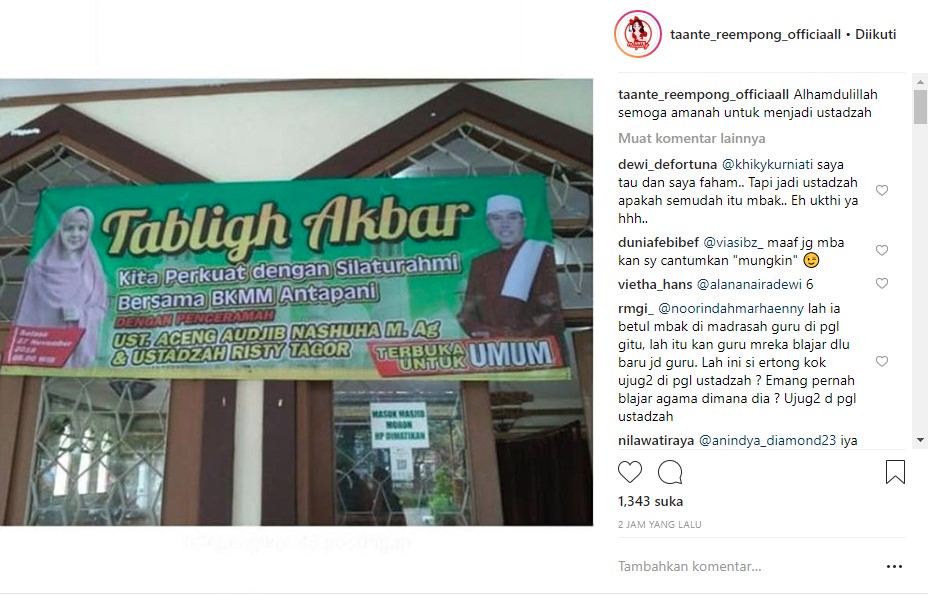 Risty Tagor Dipanggil Ustazah