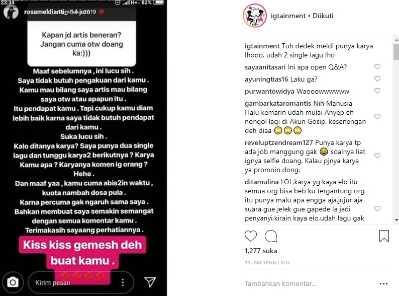 Rosa Meldianti Dinyinyiri Soal Status Keartisannya