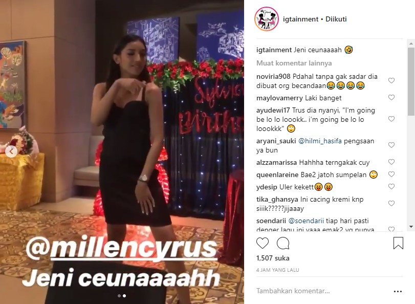 Millendaru Latah Ikutan Ngedance Solo Milik Jennie Black Pink