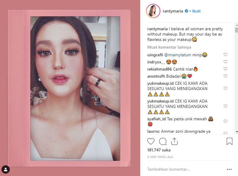 Penampilan Ranty Maria dengan Makeup Flawless Tuai Pujian