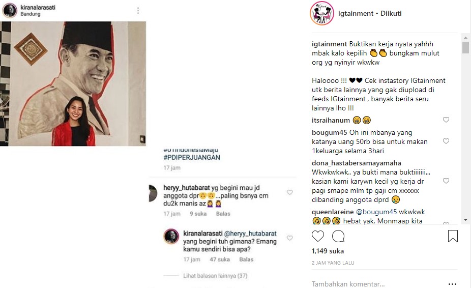 Kirana Larasati Jawab Cibiran Haters Gara-Gara Maju Jadi Caleg