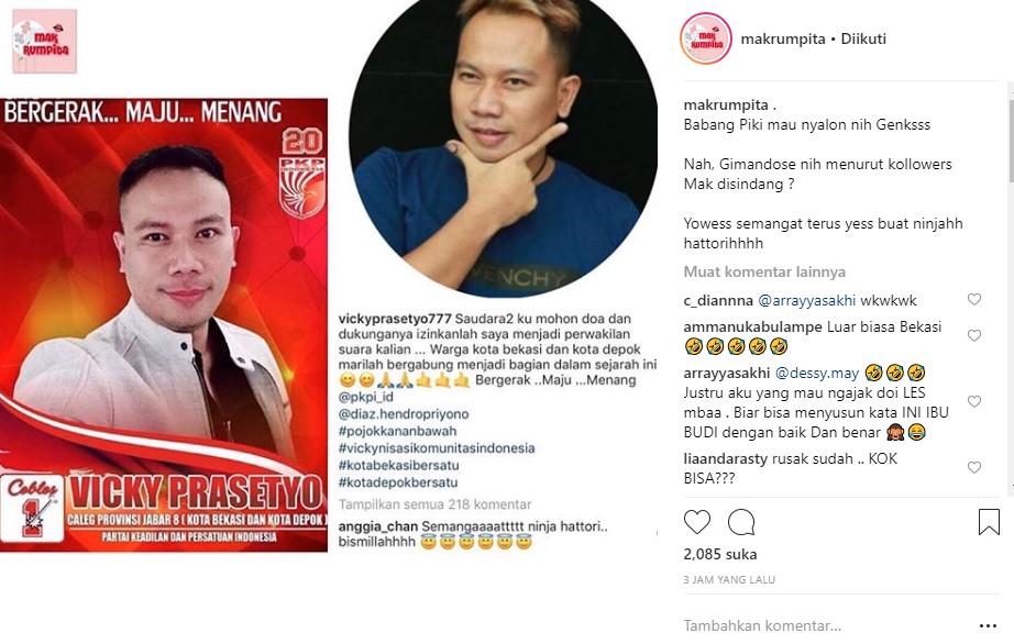 Vicky Prasetyo Ikuti Jejak Angel Lelga Jadi Caleg Malah Tuai Cibiran