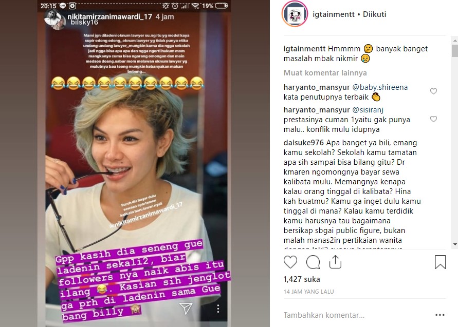 Billy Syahputra Tanggapi Aksi Saling Sindir Indra-Nikita Mirzani