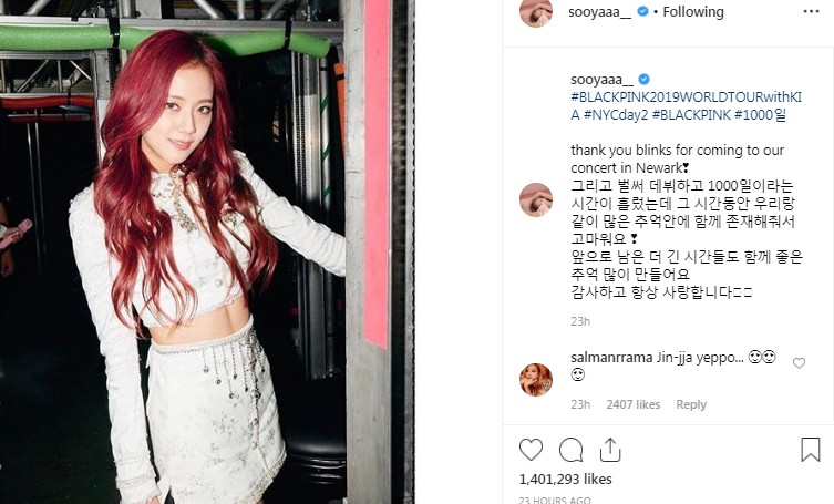 Jisoo rayakan 1000 hari debut