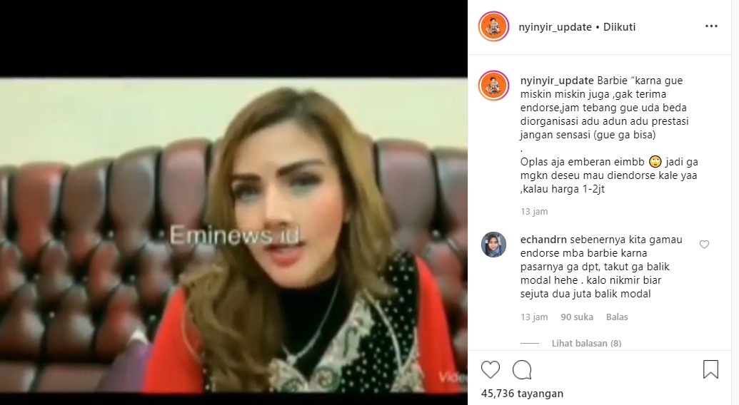 Barbie Kumalasari Singgung Soal Bayaran Endorsement