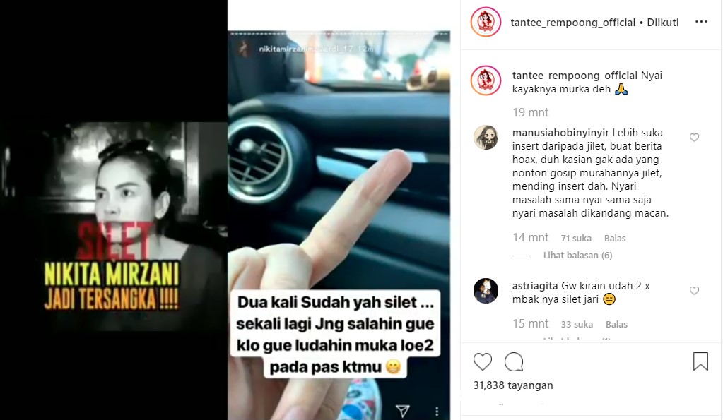 Nikita Mirzani Sampai Acungkan Jari Tengah ke Acara Gosip Ini, Ternyata Murka Dituding Jadi Tersangka Lagi