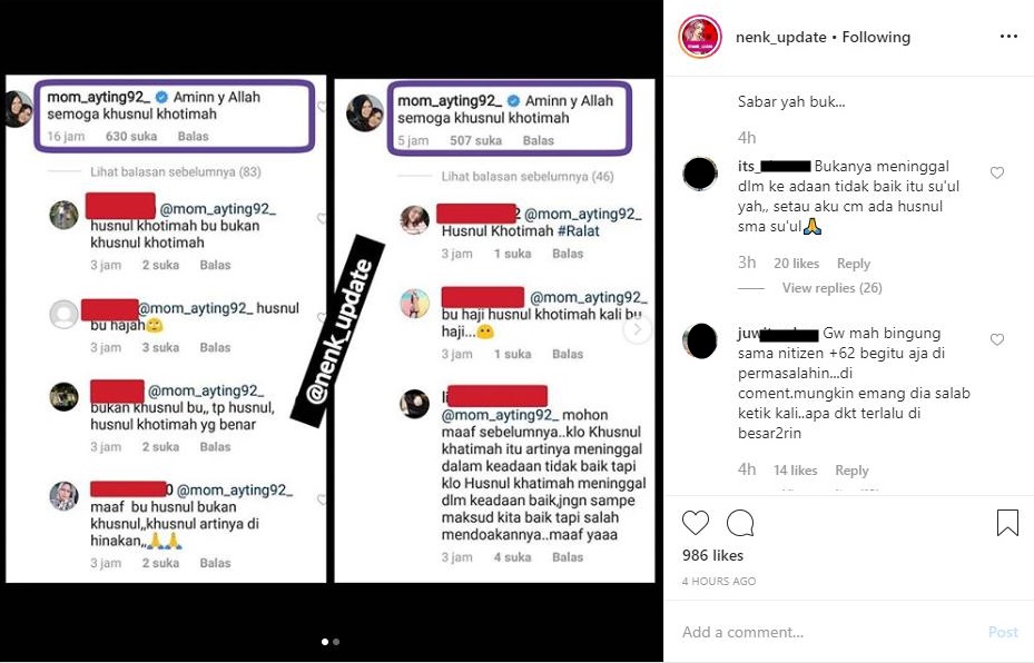 Ibunda Ayu Ting Ting Diprotes Saat Doakan BJ Habibie, Kenapa Lagi?