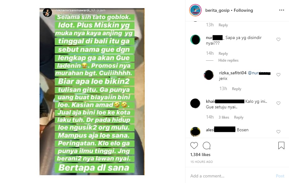 Nikita Mirzani Diduga ‘Serang’ Balik Jerinx SID, Akui Masih ‘Kalem’ Karena Ini