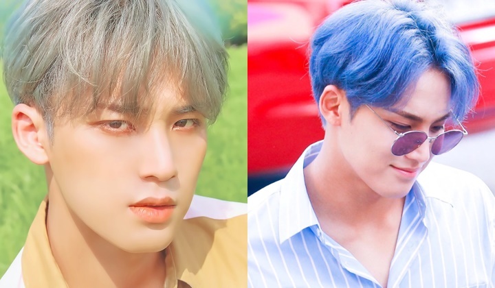 Mingyu Seventeen tetap tampan walau berganti warna rambut