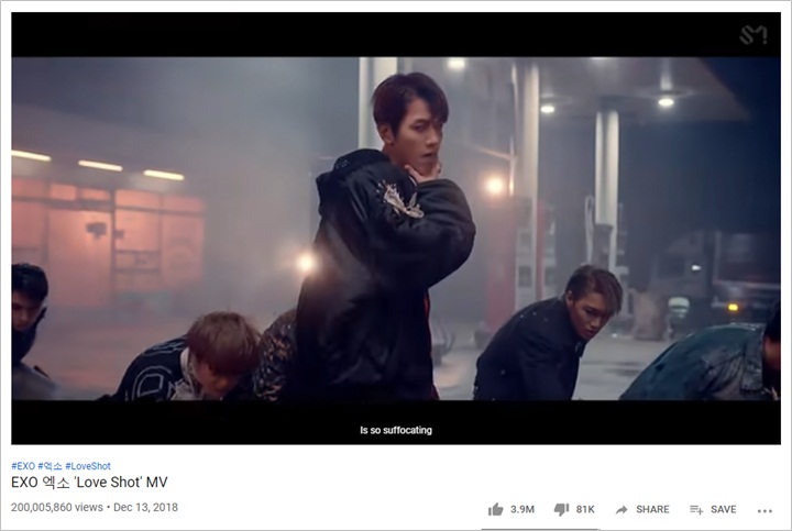 \'Love Shot\' Jadi MV Tercepat EXO yang Raih 200 Juta Viewers di YouTube