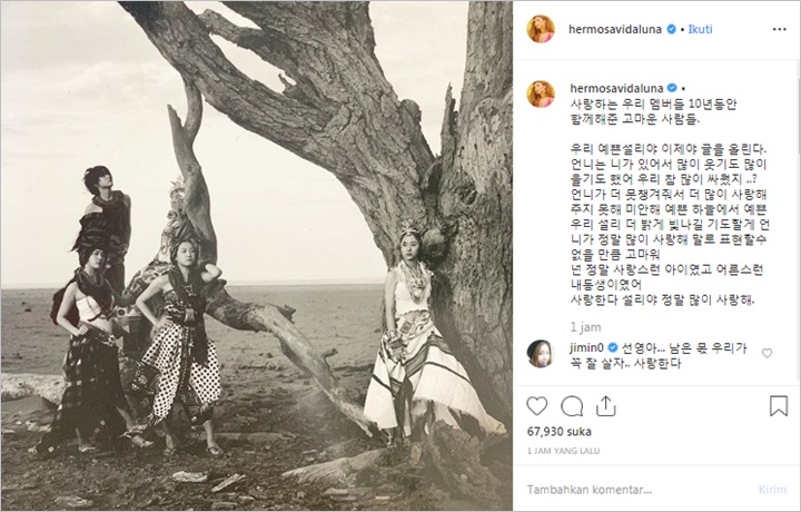 Mengharukan, Luna f(x) Tulis Pesan Terima Kasih Untuk Mendiang Sulli