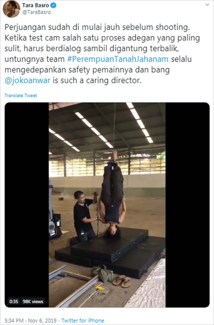 Hampir 9 Jam Digantung, Tara Basro Ungkap Perjuangan Syuting \'Perempuan Tanah Jahanam\'