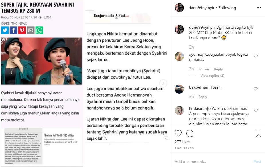 Kekayaan Syahrini